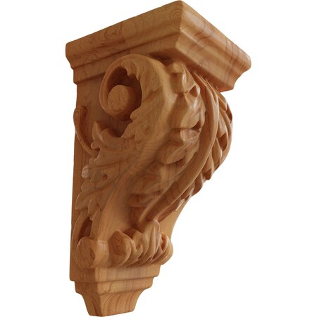 Ekena Millwork 2 1/4"W x 2 1/4"D x 4 1/4"H Extra Small Acanthus Wood Corbel, Red Oak CORW02X02X04ACRO